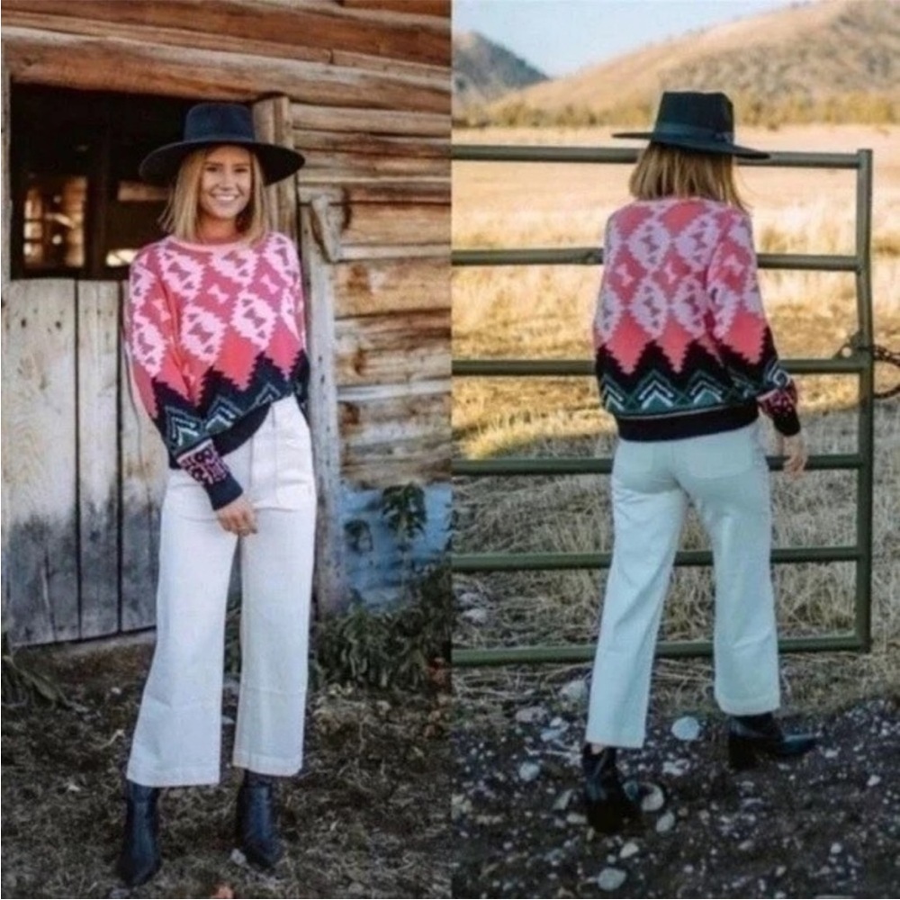 Anthropologie Aldomartins Nieves Geometric Sweater Wool Alpaca Size Small